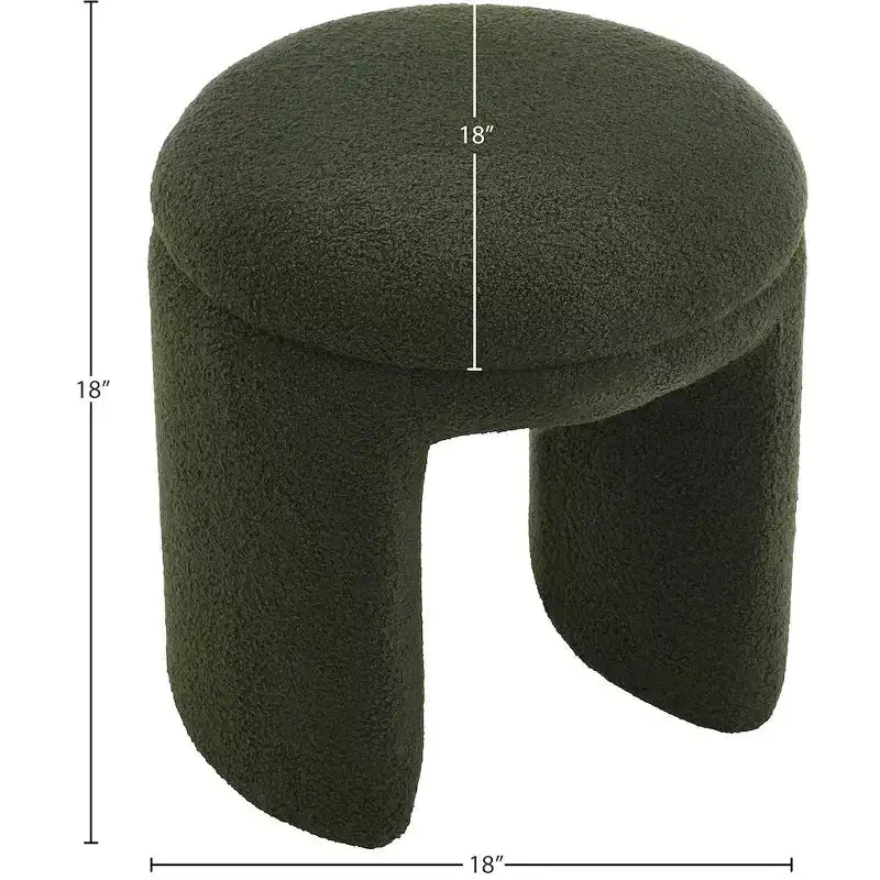 Meridian Furniture, Pouf/Tabouret en Tissu Peluche Fausse Fourrure Bowen