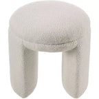 Meridian Furniture, Pouf/Tabouret en Tissu Peluche Fausse Fourrure Bowen