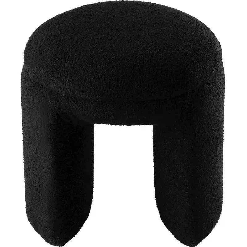 Meridian Furniture, Pouf/Tabouret en Tissu Peluche Fausse Fourrure Bowen
