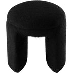 Meridian Furniture, Pouf/Tabouret en Tissu Peluche Fausse Fourrure Bowen