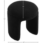 Meridian Furniture, Pouf/Tabouret en Tissu Peluche Fausse Fourrure Bowen