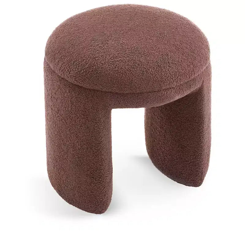 Meridian Furniture, Pouf/Tabouret en Tissu Peluche Fausse Fourrure Bowen