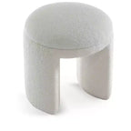 Meridian Furniture, Pouf/Tabouret en Tissu Peluche Fausse Fourrure Bowen