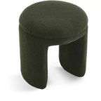 Meridian Furniture, Pouf/Tabouret en Tissu Peluche Fausse Fourrure Bowen
