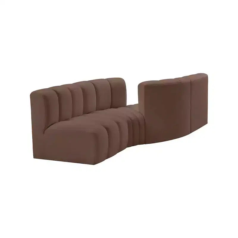 Meridian Furniture, Canapé modulable Arc en cuir vegan marron