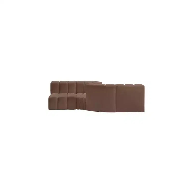 Meridian Furniture, Canapé modulable Arc en cuir vegan marron