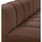 Meridian Furniture, Canapé modulable Arc en cuir vegan marron
