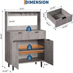 Meuble de Rangement Buffet Contemporain avec 2 Tiroirs et Étagères Réglables