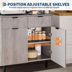 Meuble de Rangement Buffet Contemporain avec 2 Tiroirs et Étagères Réglables