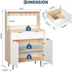 Meuble de Rangement Buffet Contemporain avec 2 Tiroirs et Étagères Réglables