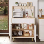 Meuble de Rangement Buffet Contemporain avec 2 Tiroirs et Étagères Réglables