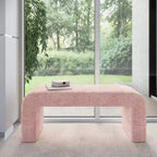Jofran,Sophia Modern Luxury Curved Upholstered Waterfall Jacquard Bench - Small