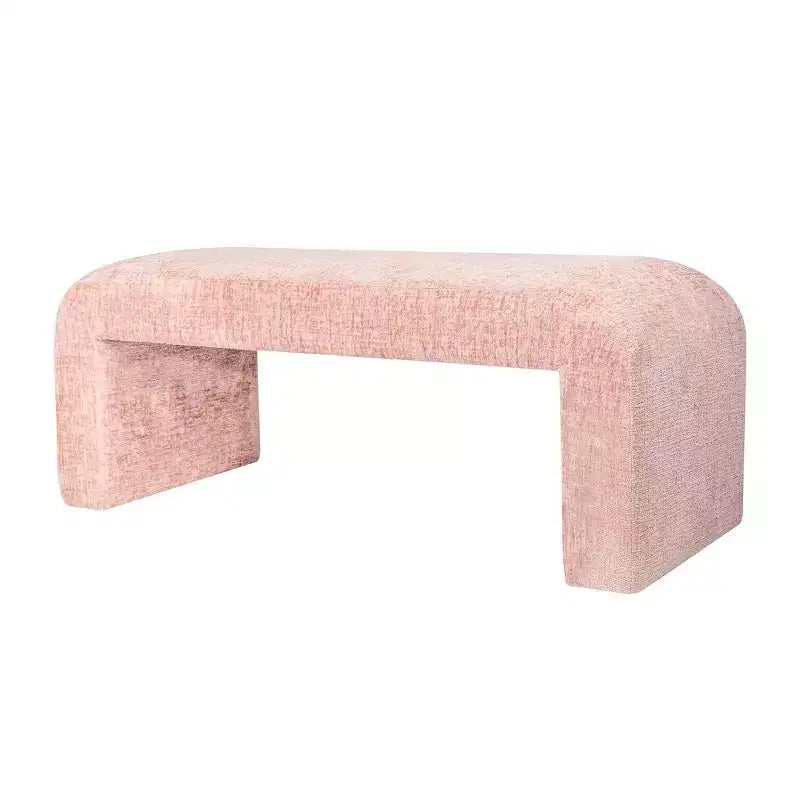 Jofran,Sophia Modern Luxury Curved Upholstered Waterfall Jacquard Bench - Small