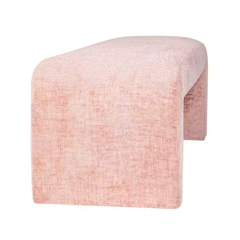 Jofran,Sophia Modern Luxury Curved Upholstered Waterfall Jacquard Bench - Small