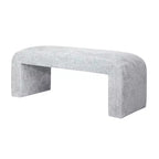 Jofran,Sophia Modern Luxury Curved Upholstered Waterfall Jacquard Bench - Small