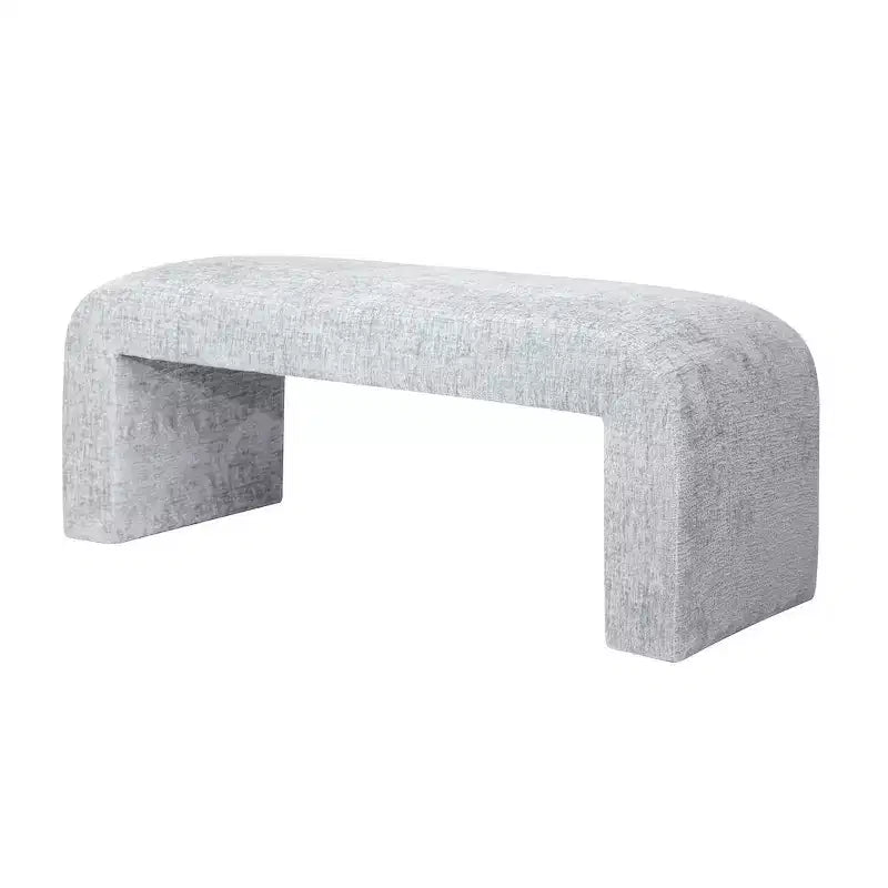 Jofran,Sophia Modern Luxury Curved Upholstered Waterfall Jacquard Bench - Small