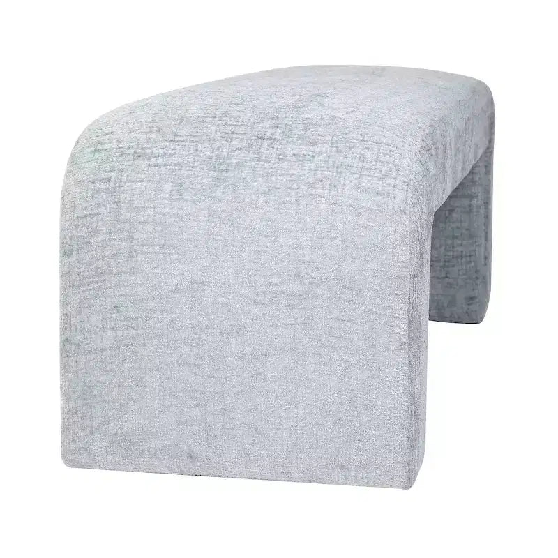 Jofran,Sophia Modern Luxury Curved Upholstered Waterfall Jacquard Bench - Small
