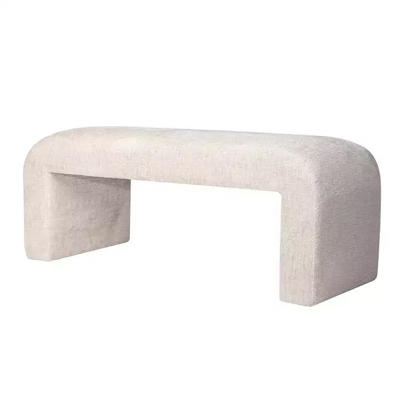 Jofran,Sophia Modern Luxury Curved Upholstered Waterfall Jacquard Bench - Small