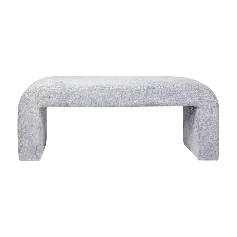 Jofran,Sophia Modern Luxury Curved Upholstered Waterfall Jacquard Bench - Small