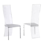 Chintaly Imports,Contemporary Acrylic High-Back Upholstered Side Chair - Set of 2