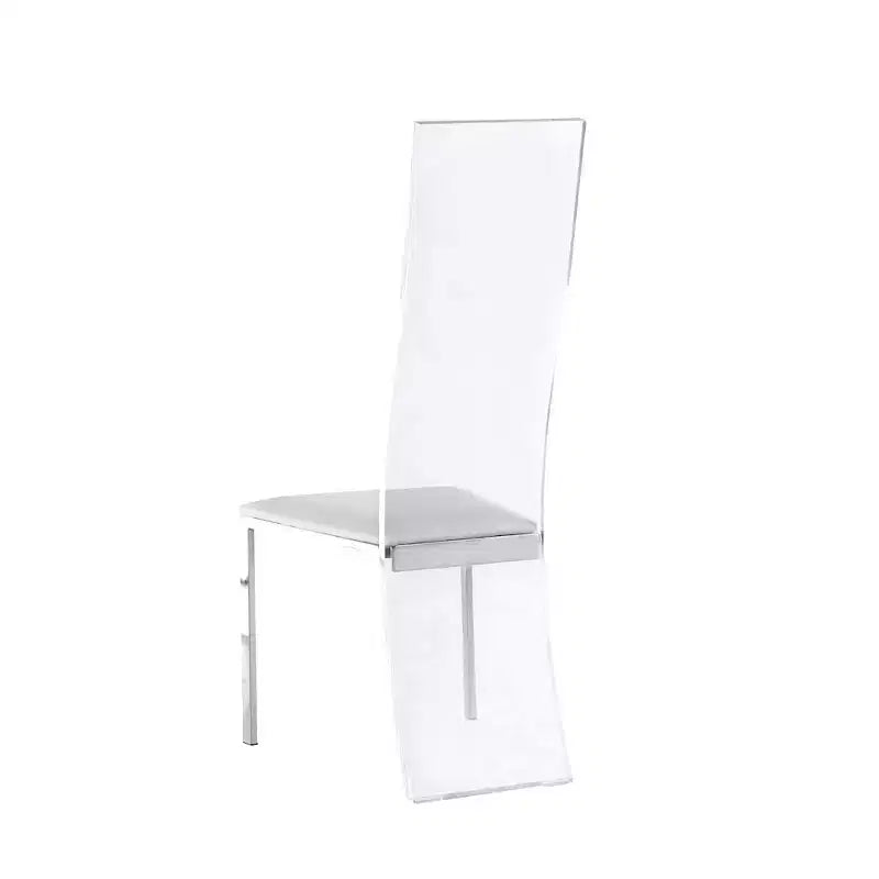 Chintaly Imports,Contemporary Acrylic High-Back Upholstered Side Chair - Set of 2