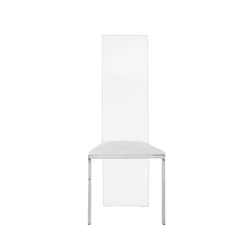 Chintaly Imports,Contemporary Acrylic High-Back Upholstered Side Chair - Set of 2