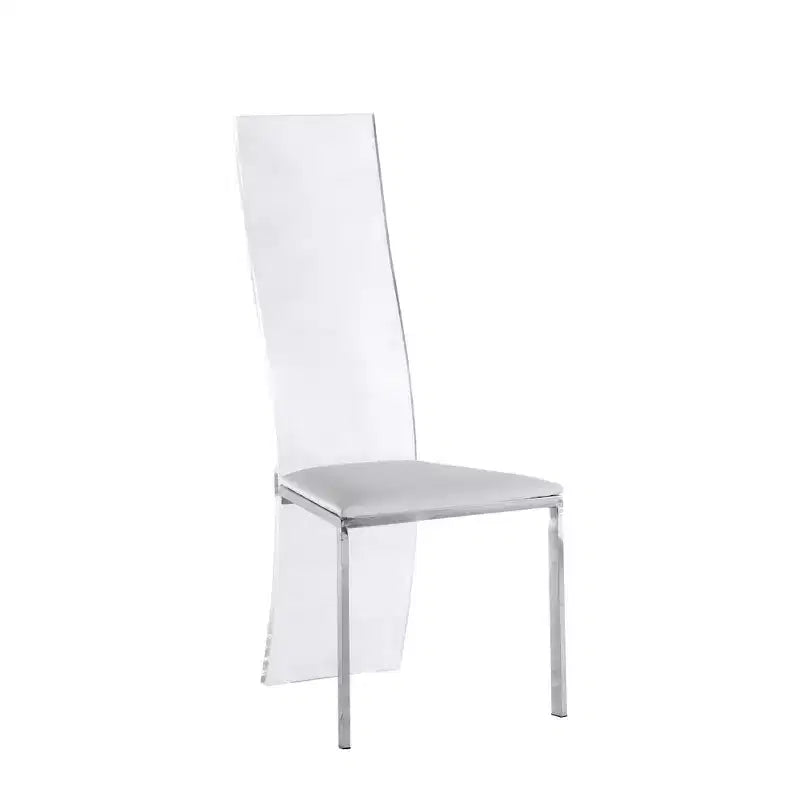 Chintaly Imports,Contemporary Acrylic High-Back Upholstered Side Chair - Set of 2