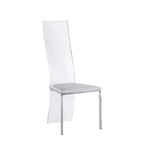Chintaly Imports,Contemporary Acrylic High-Back Upholstered Side Chair - Set of 2
