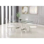 Chintaly Imports,Contemporary Acrylic High-Back Upholstered Side Chair - Set of 2