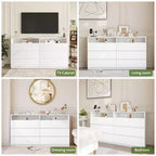 Coiffeuse moderne Dyonery à 6 tiroirs avec plateau coulissant, comprenant des tiroirs, un organiseur pour chambre à coucher, placard et salon
