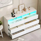 Coiffeuse moderne Dyonery à 6 tiroirs avec plateau coulissant, comprenant des tiroirs, un organiseur pour chambre à coucher, placard et salon