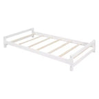 Twin over Twin Separable Bunk Beds with Desk and Drawers, Wood L-Shape Bunk Bed Frame with USB Ports and LED Ligh for Kids Teens