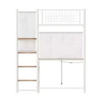 GDFStudio Holden Metal Loft Bed with Desk, Built-in Charging Station and LED Lighting