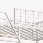 GDFStudio Holden Metal Loft Bed with Desk, Built-in Charging Station and LED Lighting