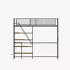 GDFStudio Holden Metal Loft Bed with Desk, Built-in Charging Station and LED Lighting