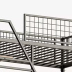 GDFStudio Holden Metal Loft Bed with Desk, Built-in Charging Station and LED Lighting