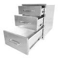 18W x 23H x 23D Inch Outdoor Kitchen Stainless Steel Double Access Drawers Combo for BBQ Island or Grill Station