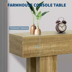 Solid Wood Console Table for Entryway, 63 Farmhouse Entryway Sofa Table Behind Couch, Rectangular Accent Tables for Living Room Hallway, Foyer