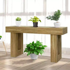 Solid Wood Console Table for Entryway, 63 Farmhouse Entryway Sofa Table Behind Couch, Rectangular Accent Tables for Living Room Hallway, Foyer