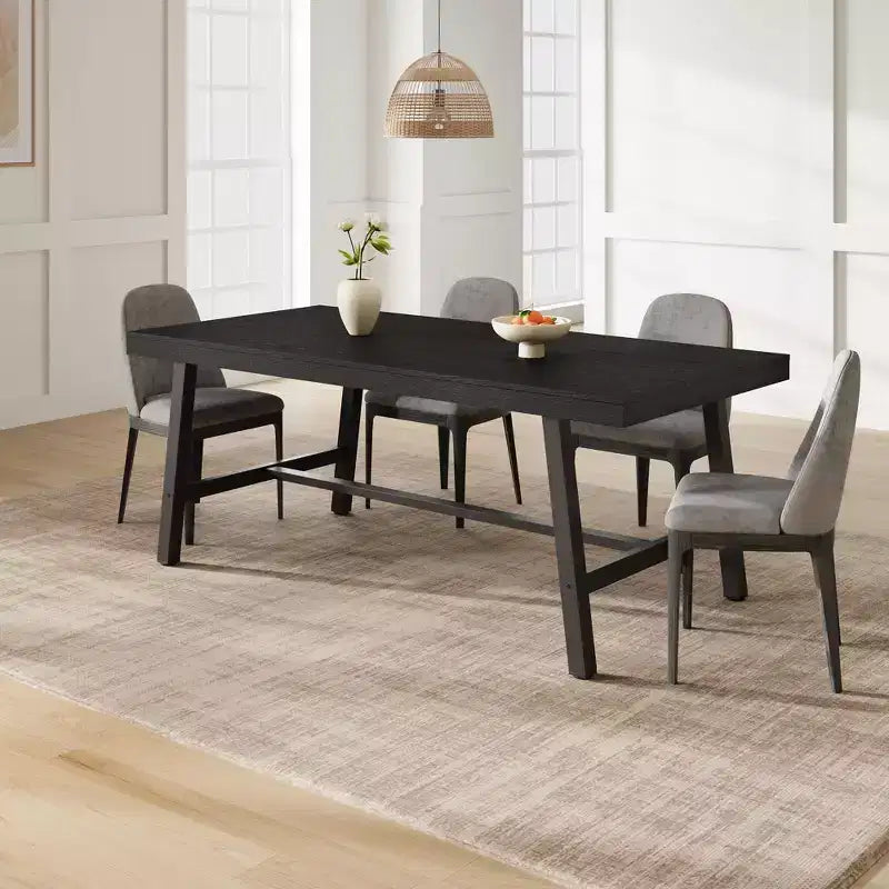 Table à manger industrielle pour 6-8 personnes, table de cuisine en bois de 180 cm de long avec cadre métallique robuste et finition marron rustique (Marron, 180 cm de long)