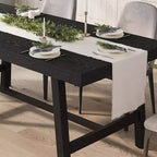 Table à manger industrielle pour 6-8 personnes, table de cuisine en bois de 180 cm de long avec cadre métallique robuste et finition marron rustique (Marron, 180 cm de long)