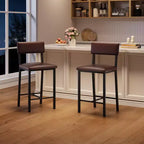 Lot de 4 tabourets de bar, tabourets de bar rembourrés hauteur comptoir avec dossier et repose-pieds, chaises de bar hautes avec coussin épais, pour salle à manger