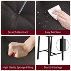 Lot de 4 tabourets de bar, tabourets de bar rembourrés hauteur comptoir avec dossier et repose-pieds, chaises de bar hautes avec coussin épais, pour salle à manger