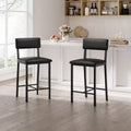 Bar Stools Set of 4, Upholstered Counter Height Bar Stools with Backrest and Footrest, Tall Bar Chairs with Thick Cushion, for Dining Room