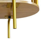 Hostack 2-Door Curved Sideboard Cabinet with Gold Trim and Woven Rattan Doors for Dining Room, Natural