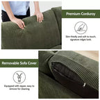 Canapé Dyonery 68 places, petit canapé moderne du milieu du siècle pour le salon, canapé 2 places en tissu de lin avec coussin profond, cadre en bois massif