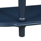Hostack 52'' Retro Curved Wood Console Table with Open Shelf and 2 Drawers for Living Room and Hallway, Navy Blue and Brown Top