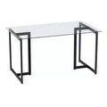 HomeRoots 55 Clear And Black Glass And Metal Dining Table