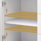 COZONY Buffet Moderne avec Portes en Verre Rainuré et 3 Tiroirs, Étagère Réglable, Console pour Salle à Manger ou Salon
