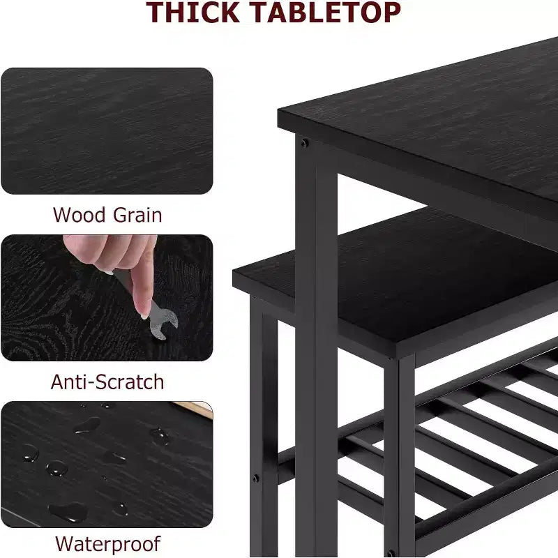 Dining Table Set for 4, with 1 Bench and 2 Chair